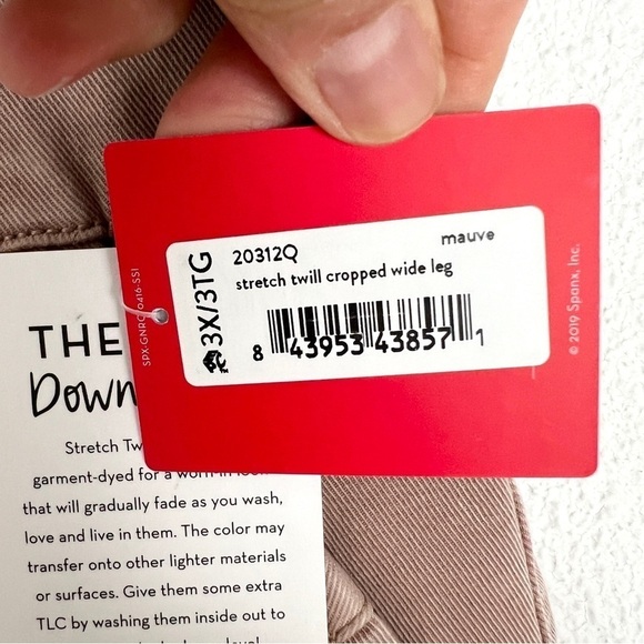 NEW SPANX Twill Cropped Wide Leg Pant Plus Size 20313Q Mauve - Picture 8 of 13